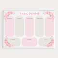 Pink Floral Weekly Planner