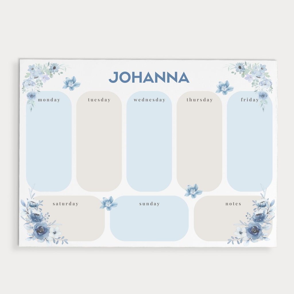 Navy Floral Weekly Planner