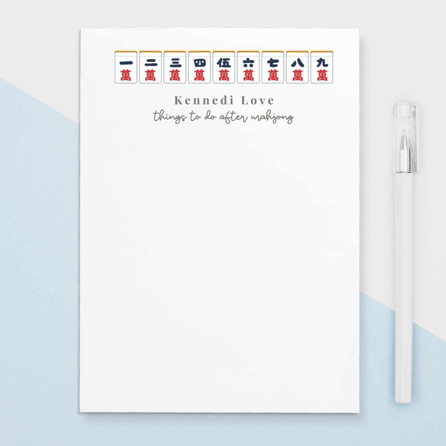 Give a thoughtful and useful gift for someone who loves playing Mahjong. Personalized notepads are exactly the gift they’d love. 