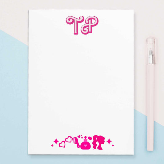 Give a thoughtful and useful gift for someone who loves Barbie to stay organized. Personalized notepads are exactly the gift they’d love. Customized with the recipient's initials on the top of the notepad and Barbie icons along the bottom.