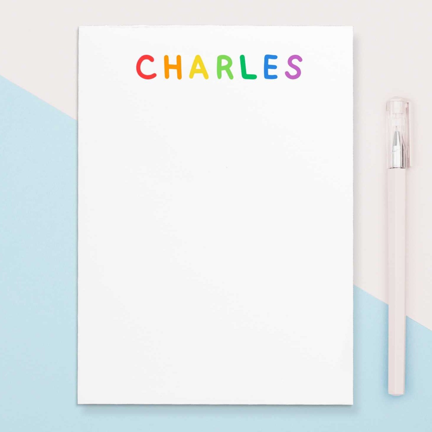 Give a thoughtful and useful gift for boys, girls, and teens who love drawing and/or writing. Customize their names with the color scheme of the rainbow! Personalized notepads are exactly the gift they’d love.
