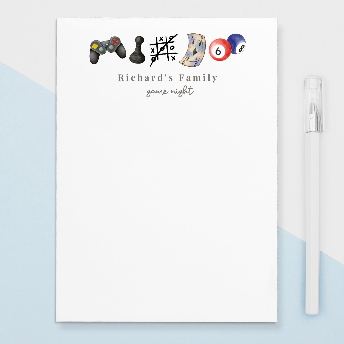 Personalized Game Night Notepad | Score Pad Gift – Paper and Clips Co.