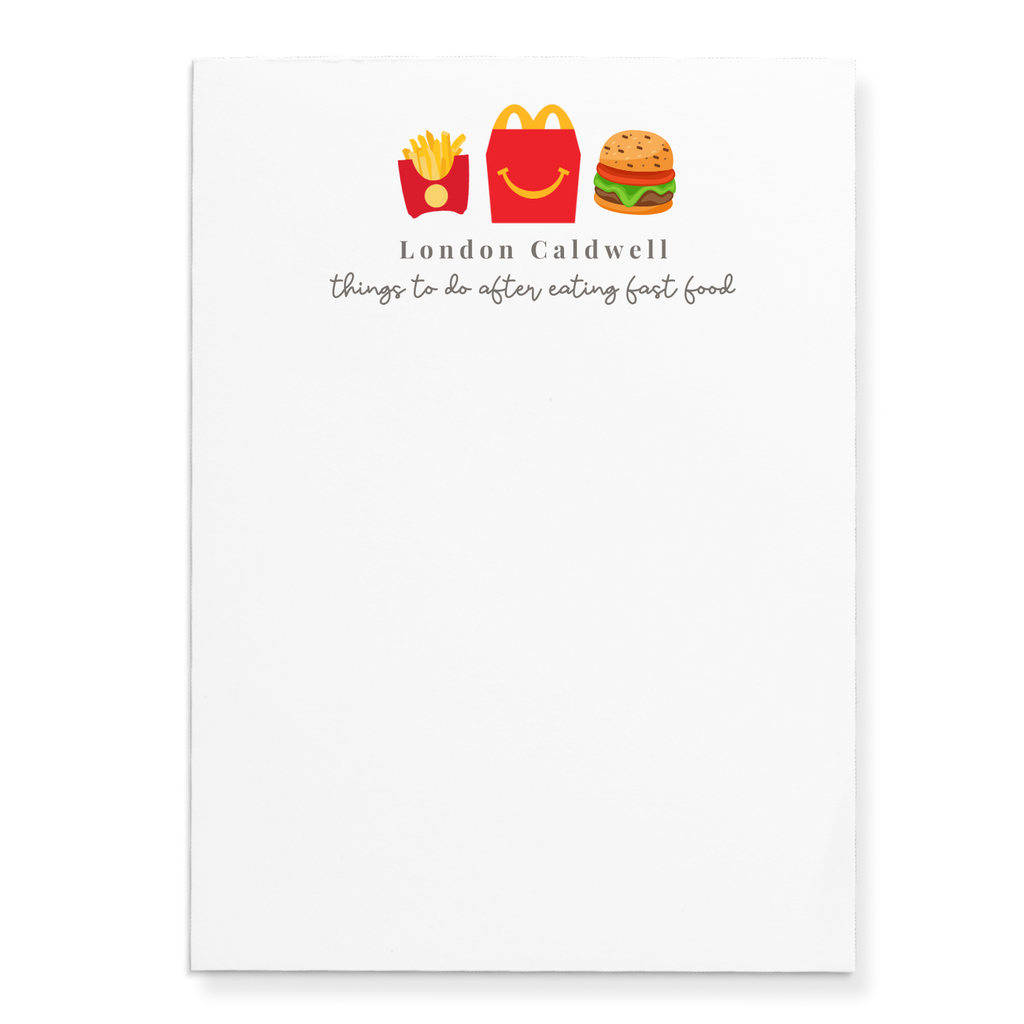 Fast Food Lover Notepad