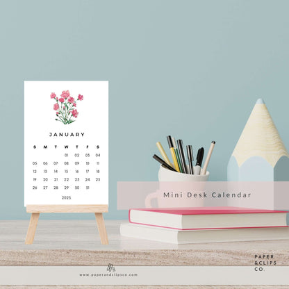 2026 Mini Desk Floral Calendar, Watercolor Gift, Desk Calendars, Stocking Stuffers, Teacher's Gift