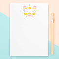 Personalized teacher notepads with recipient's name. Notepads are available in two sizes with 48 pages per notepad. Wrapped in cellophane gift wrap - ready to be gifted! 