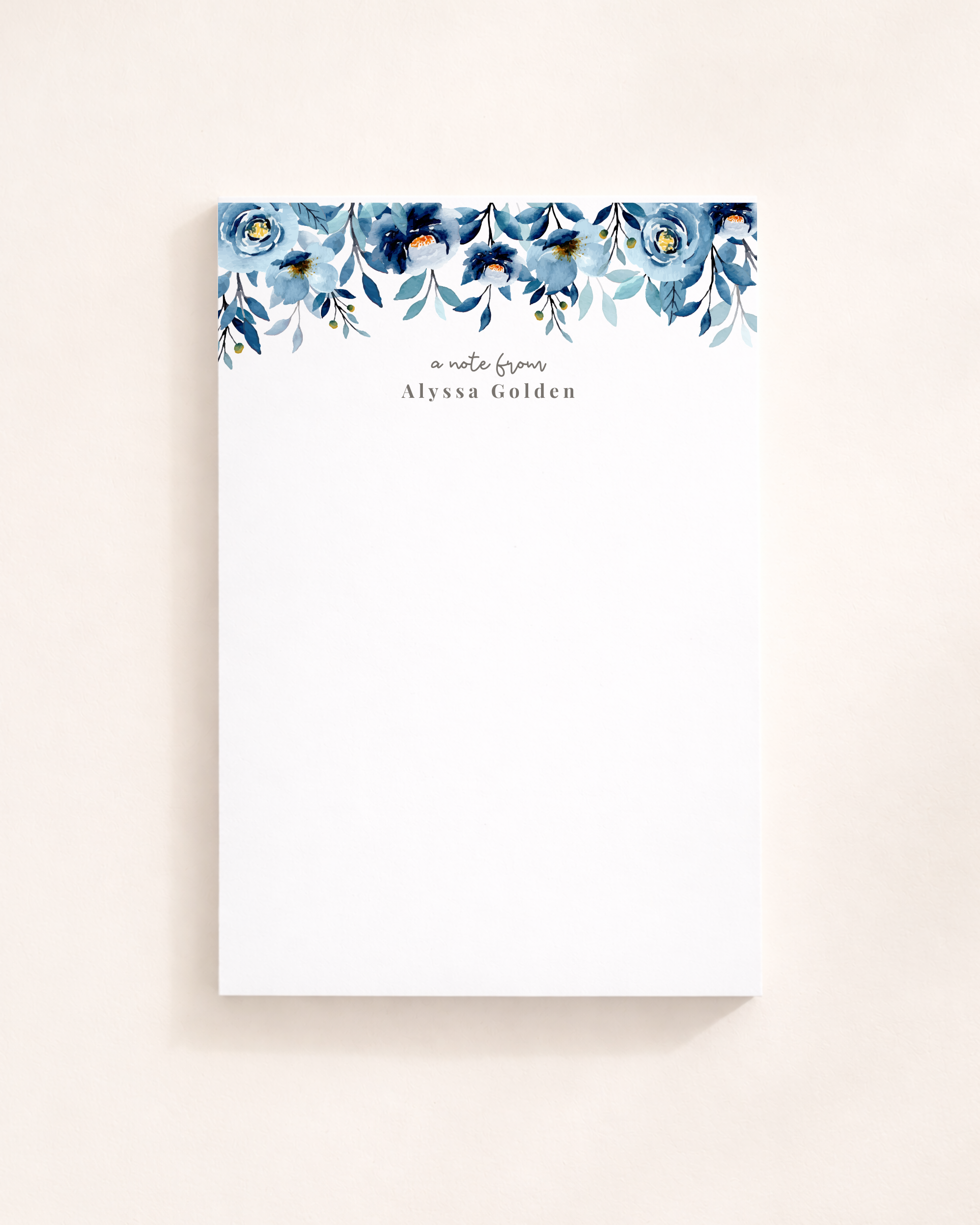 Navy Floral Notepad