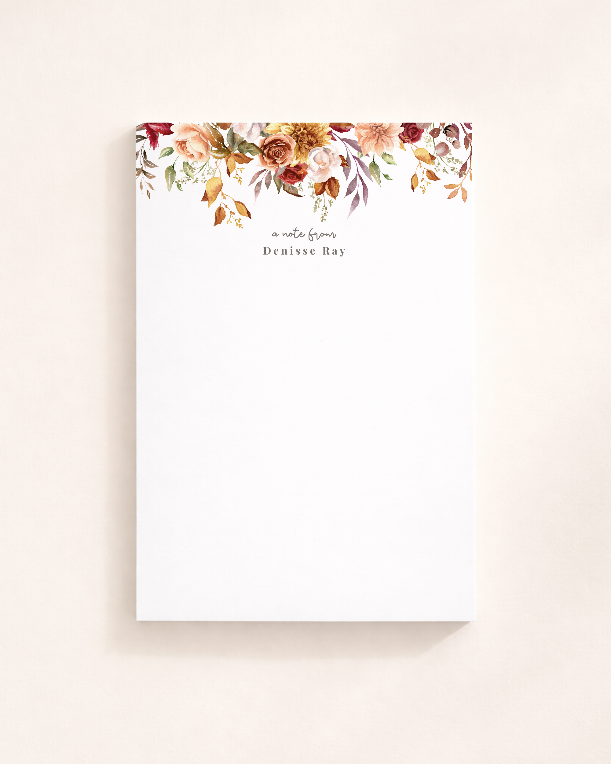 Autumn Floral Notepad