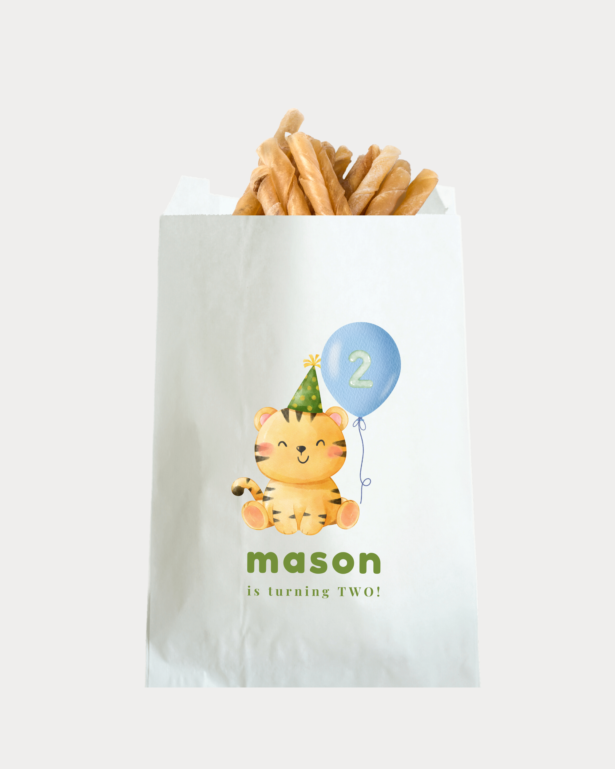 Tiger Animal Birthday - White Party Bags