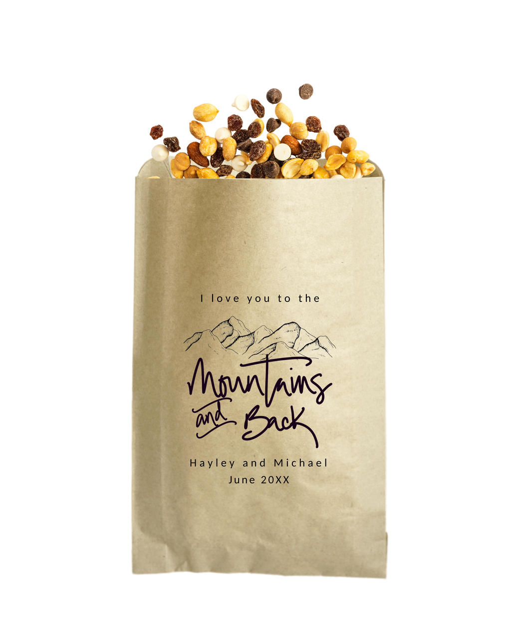 I Love You to the Mountains and Back - Brown Party Bags