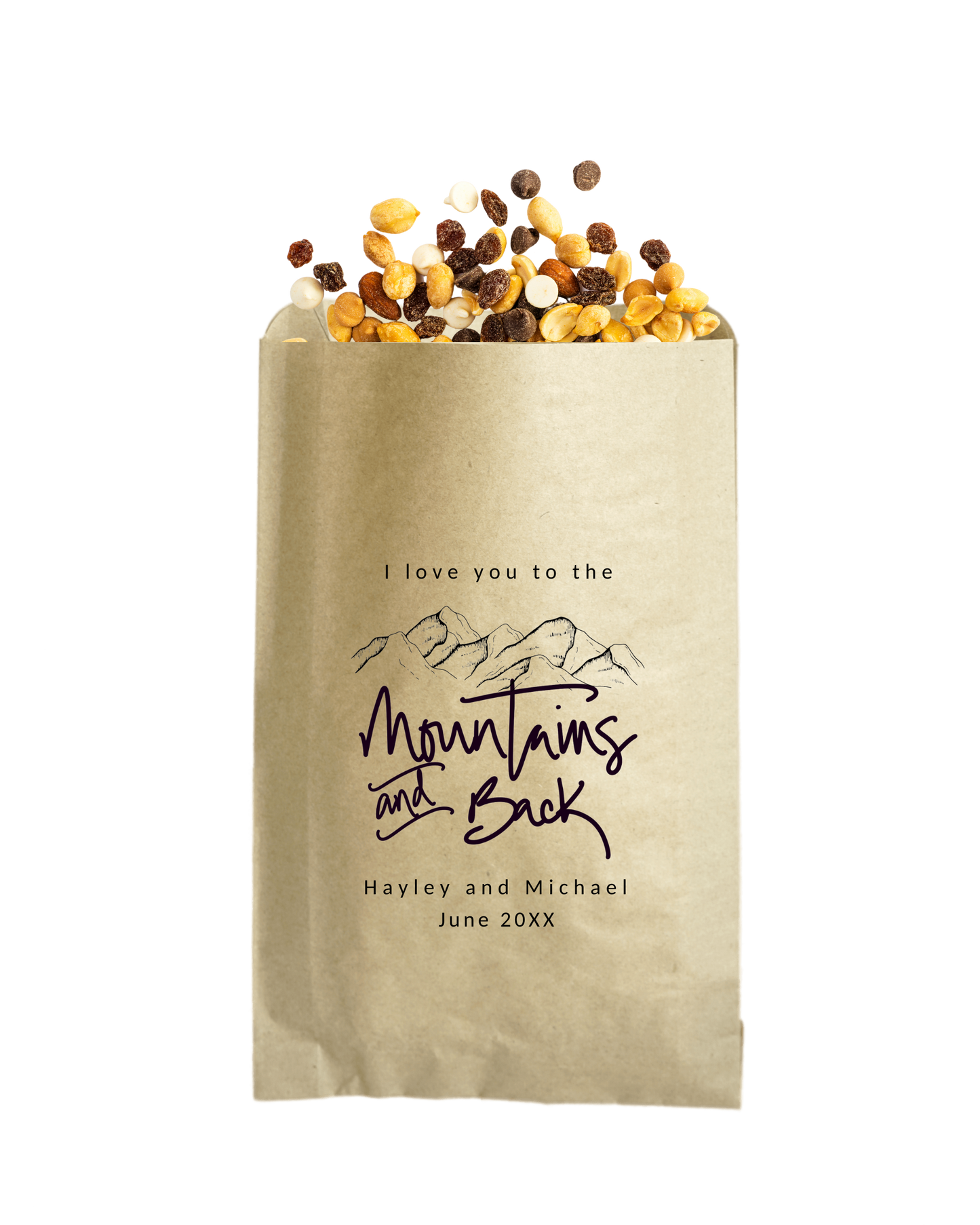 I Love You to the Mountains and Back - Brown Party Bags