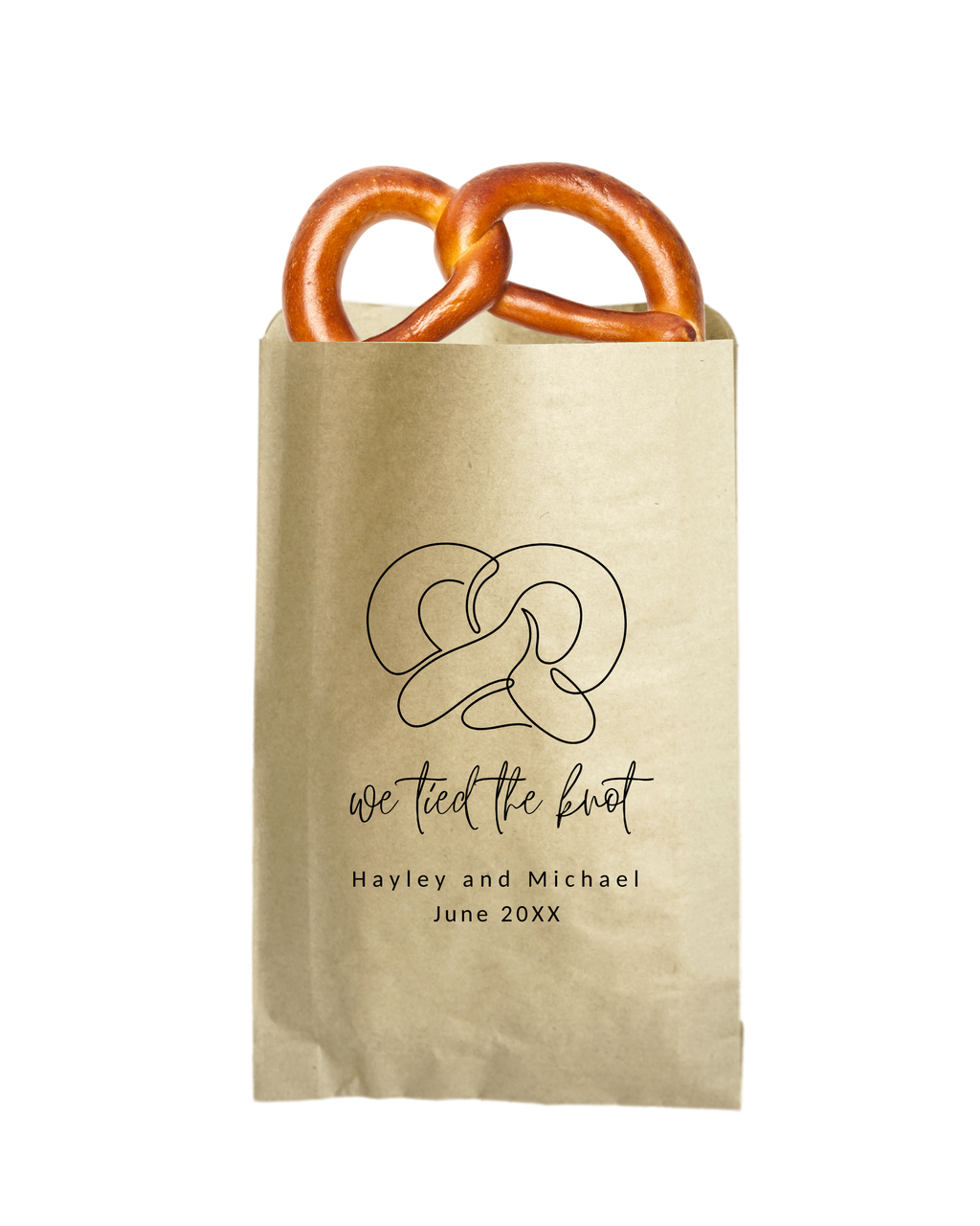 We Tied The Knot - Brown Party Bags