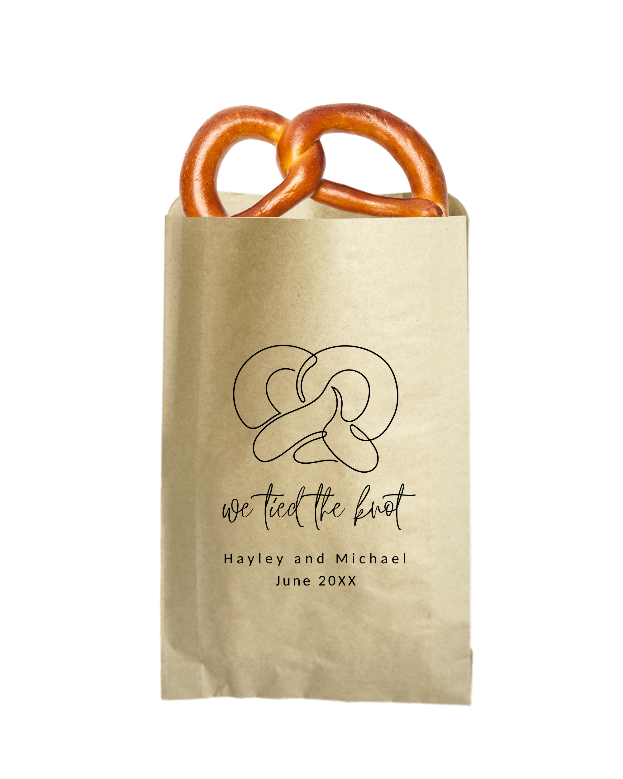 We Tied The Knot - Brown Party Bags