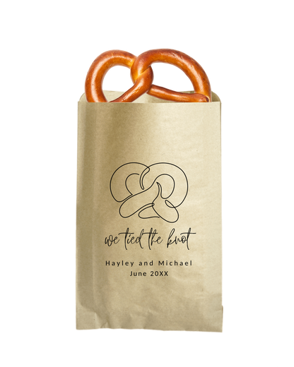 We Tied The Knot - Brown Party Bags