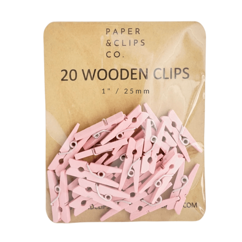 Pink Miniature Clothespins Wooden Clips