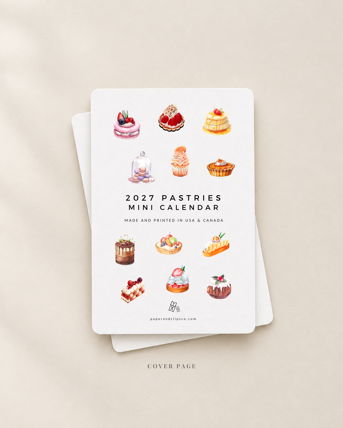Pastries Desk Calendar Cards