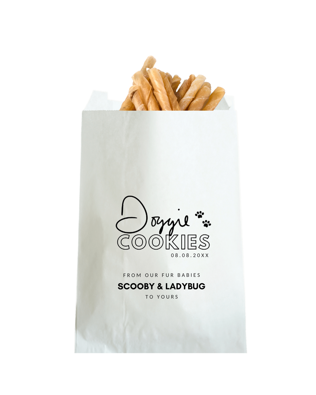 Fur Animal Treats - White Party Bags