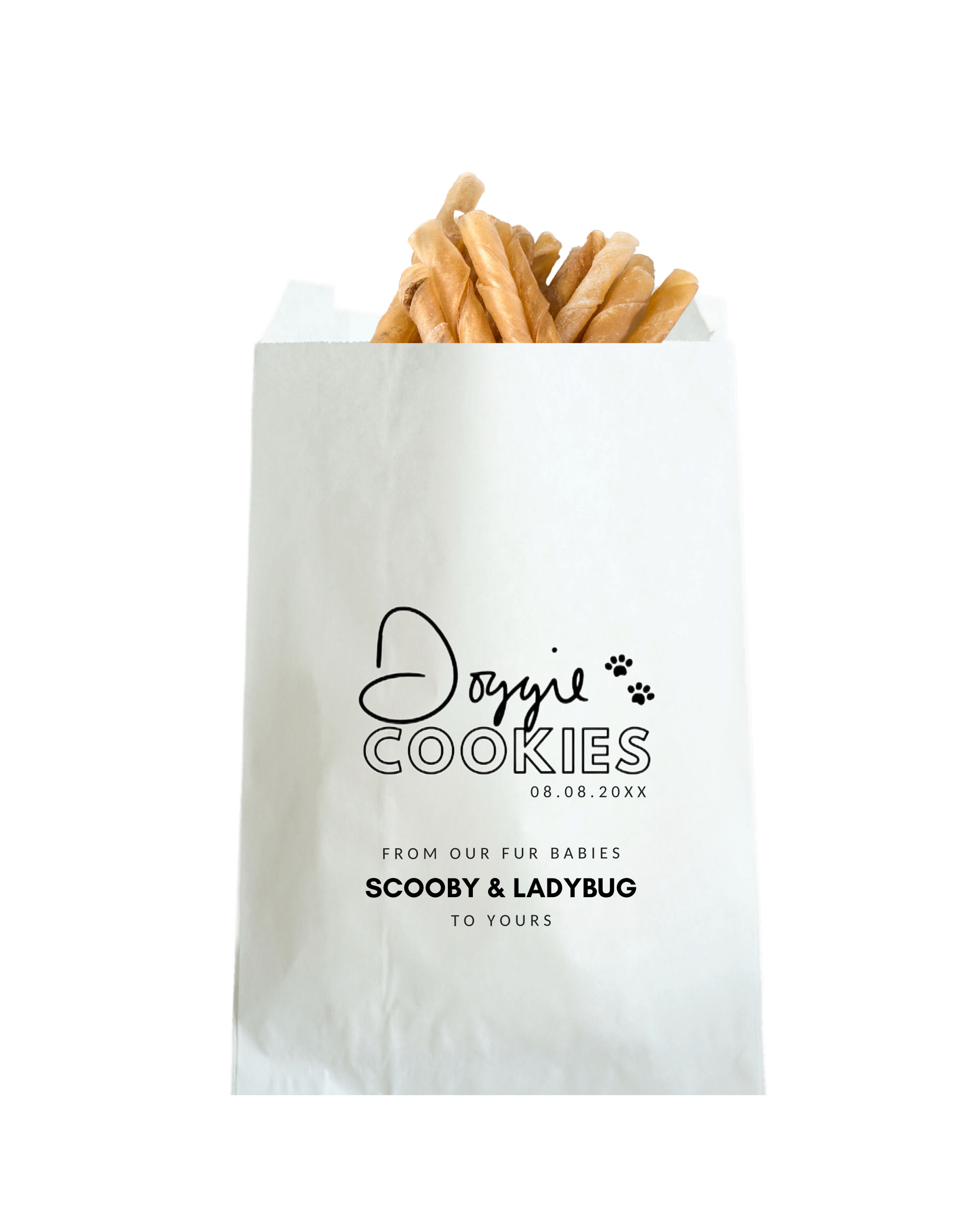 Fur Animal Treats - White Party Bags