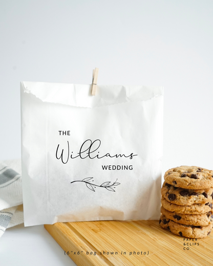 Personalized Surname - White Party Bags