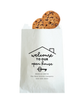 Welcome to Our Open House Personalized Real Estate Treat Bags, Marketing Branding Bags for Real Estate Agents, White grease proof bags, Food Safe bags