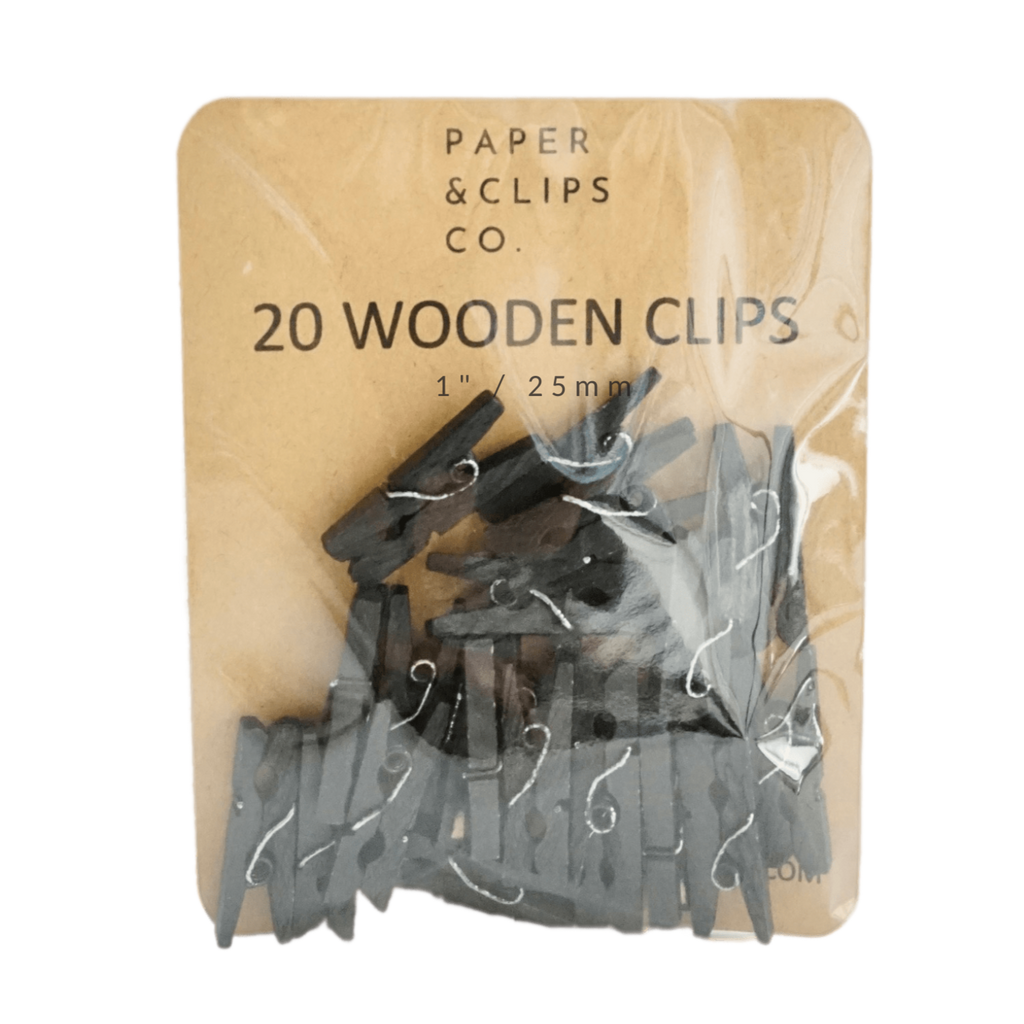 Black Miniature Clothespins Wooden Clips