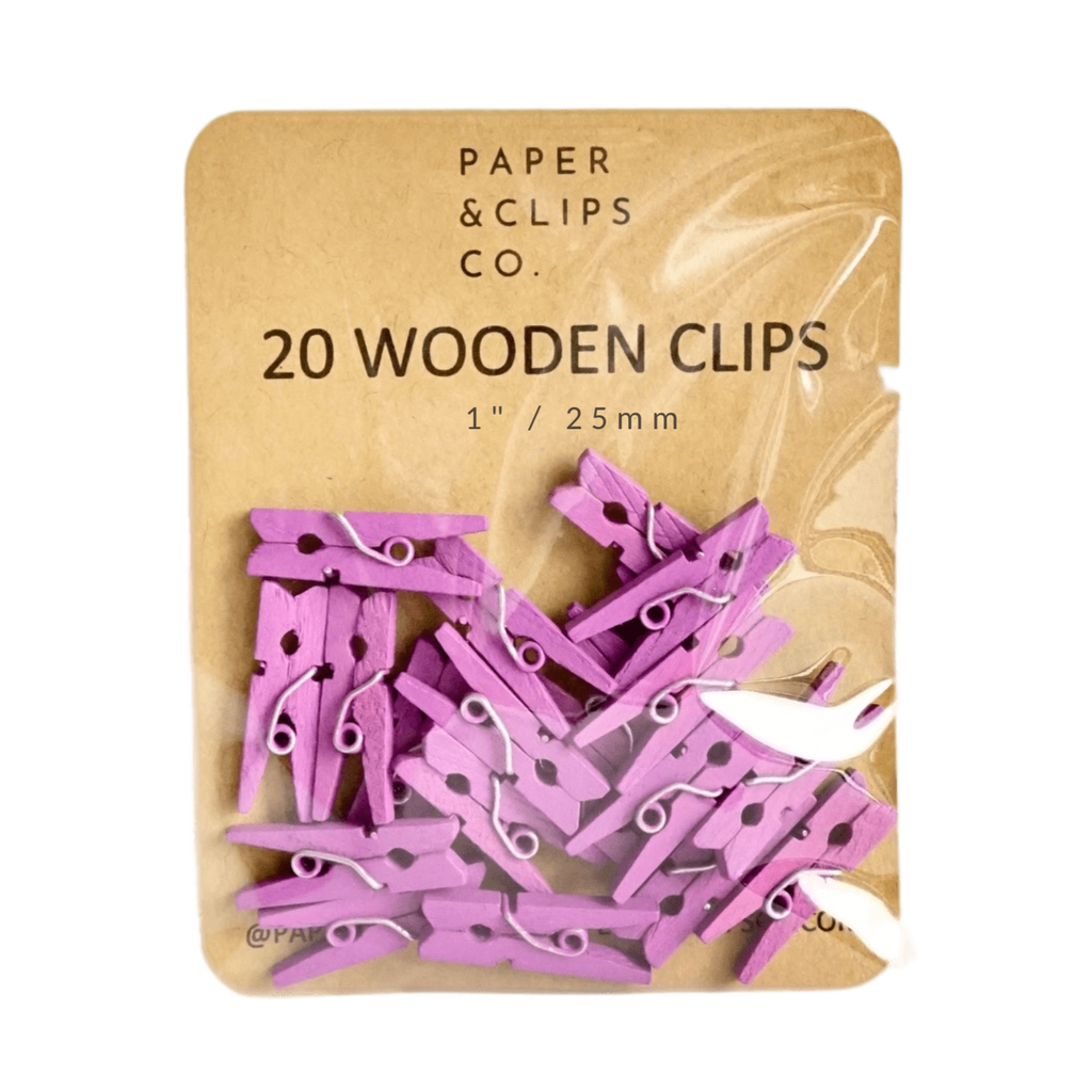Purple Miniature Clothespins Wooden Clips