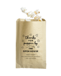 Thanks for Popping By The Open House Real Estate Marketing Popcorn Bags, Personalized bags for company branding
