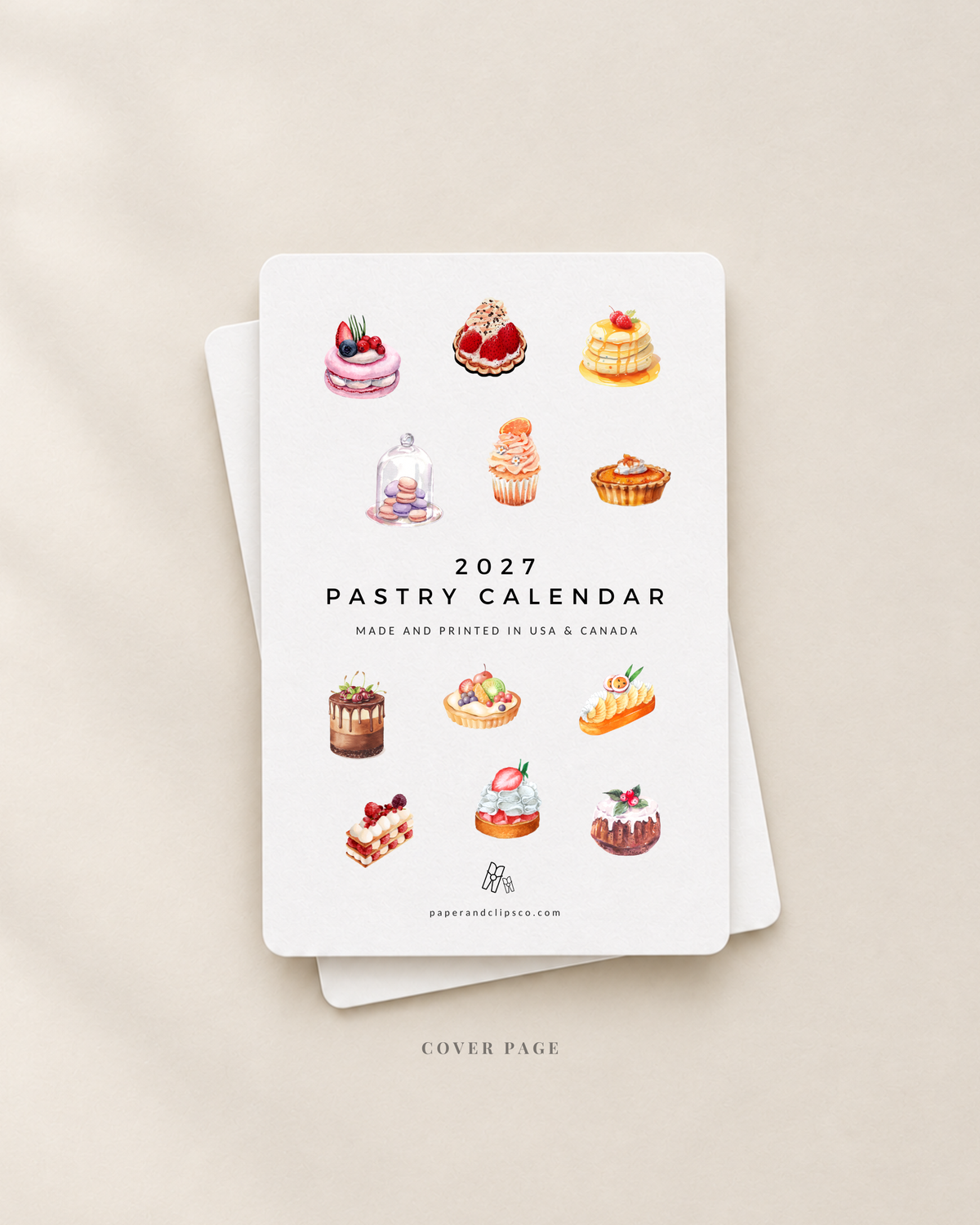 Pastries Desk Calendar Cards