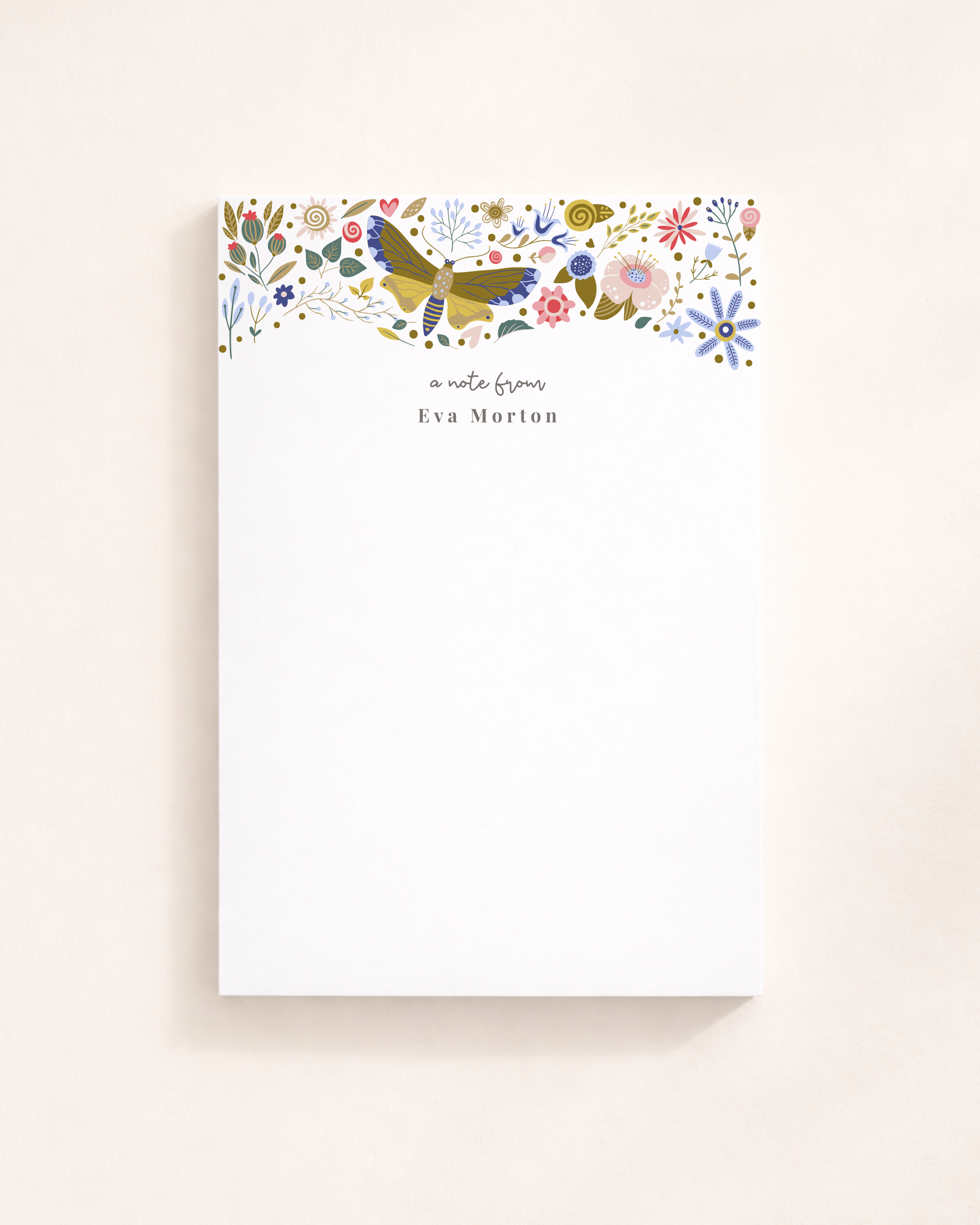 Butterfly Floral Notepad
