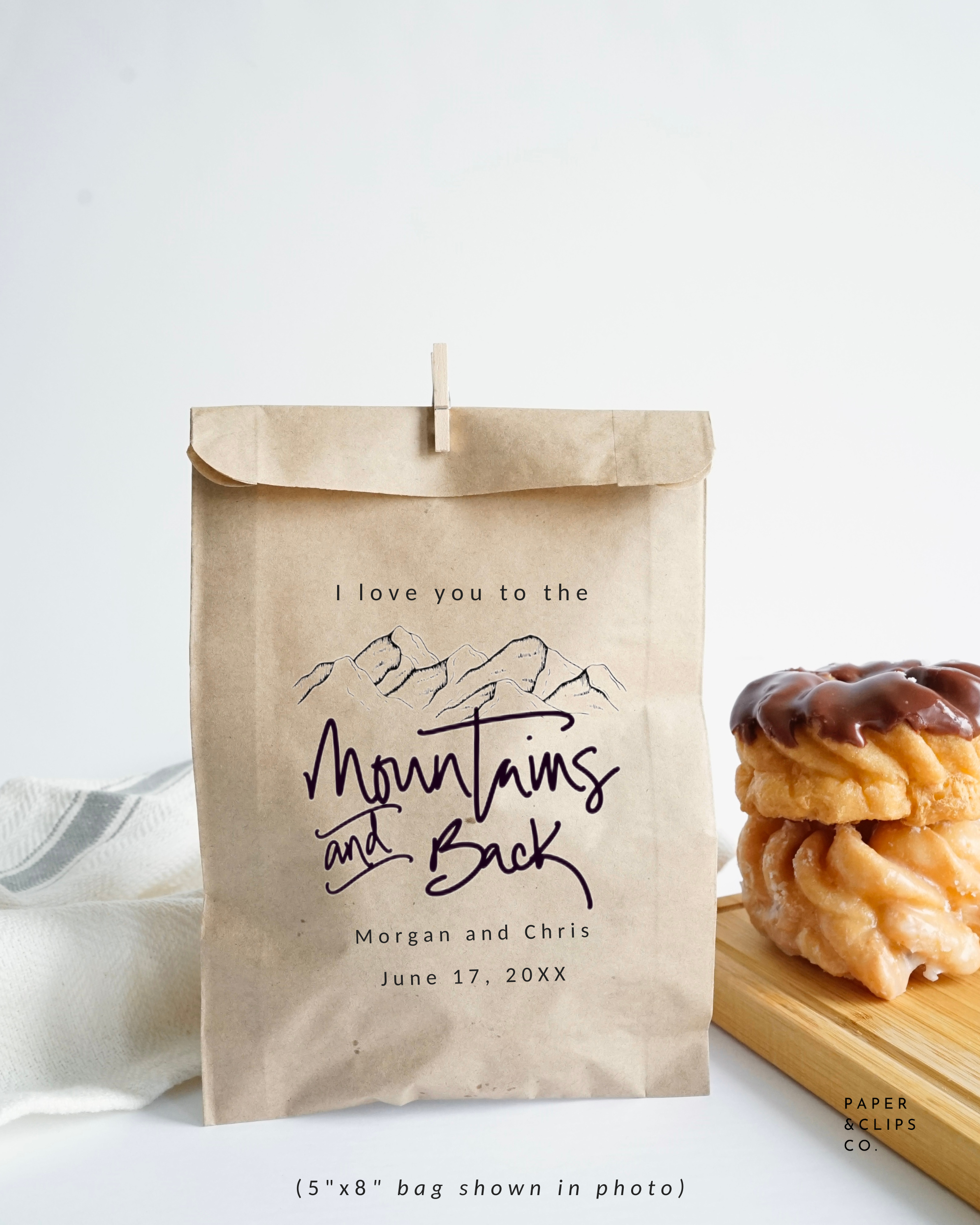 I Love You to the Mountains and Back - Brown Party Bags