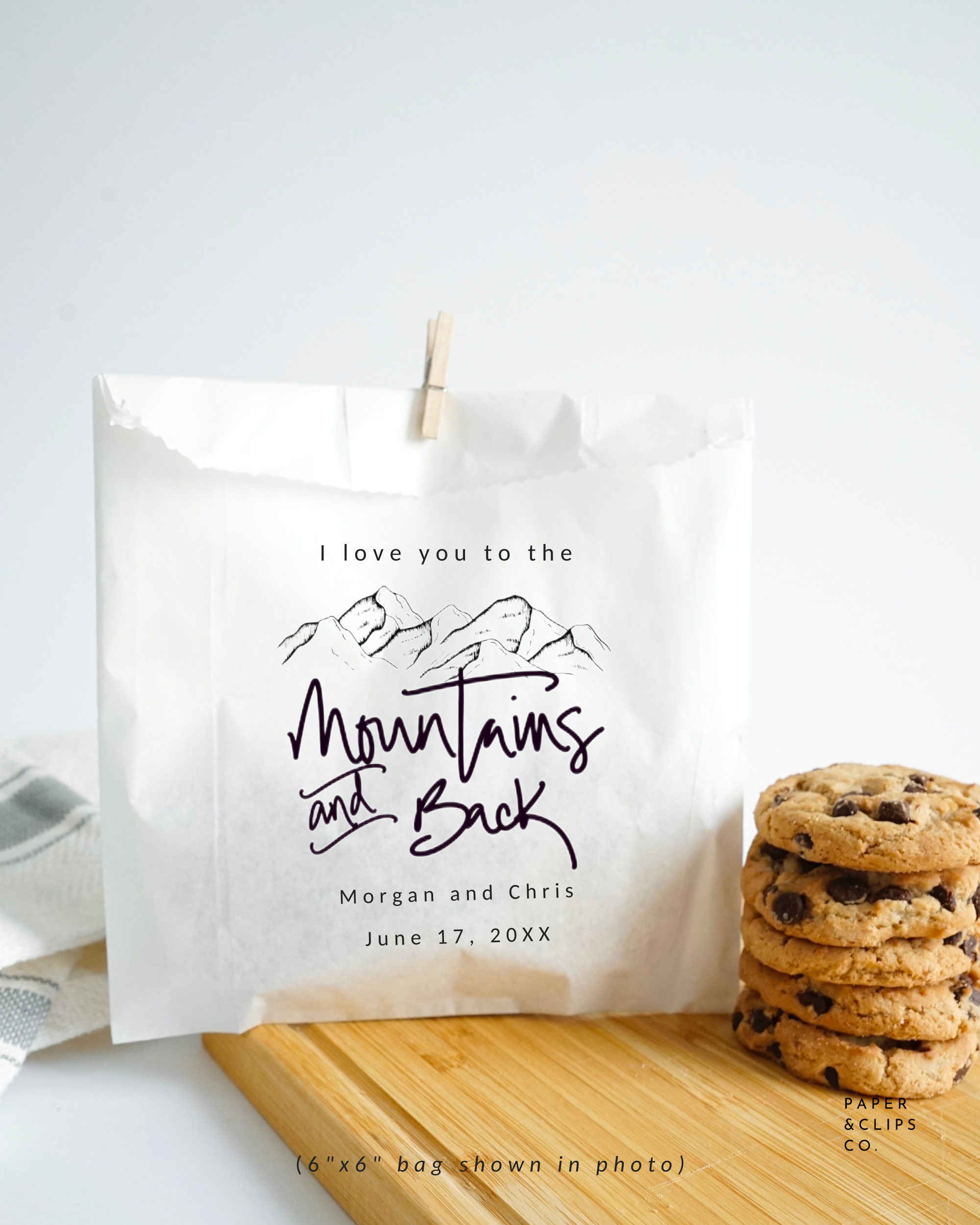 I Love You to the Mountains and Back - White Party Bags