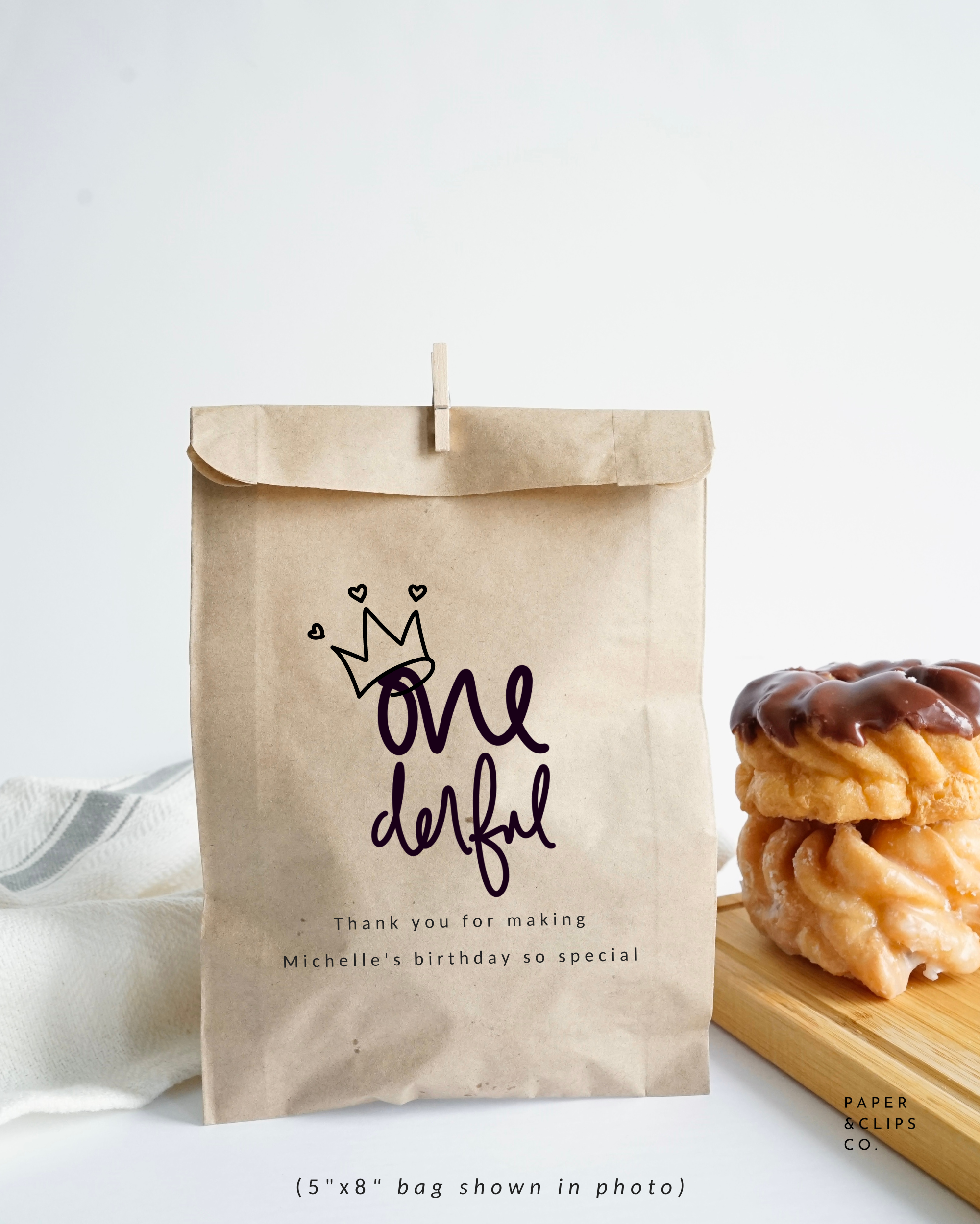 Onederful - Brown Party Bags