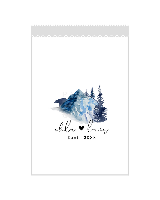 Watercolor Mountain - White Party Bags