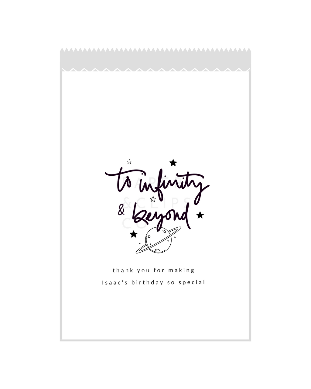 To Infinity and Beyond - White Party Bags