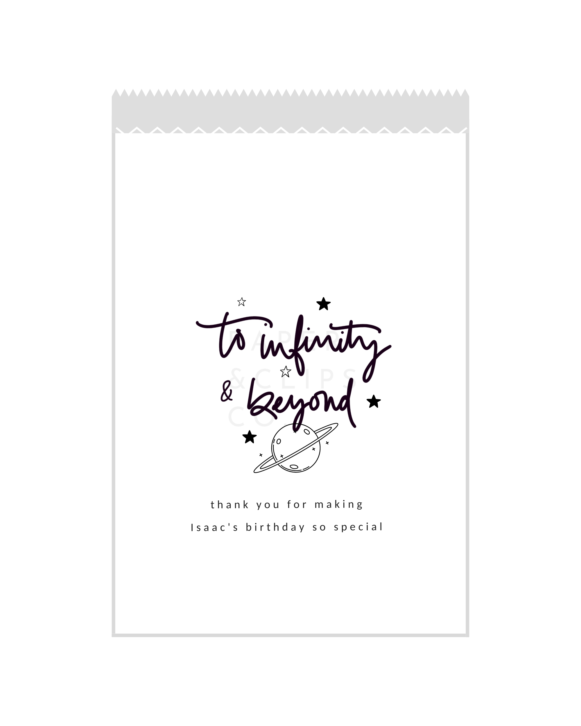 To Infinity and Beyond - White Party Bags