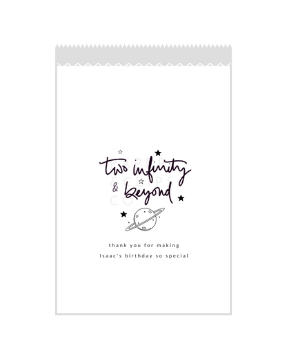 Two Infinity and Beyond - White Party Bags