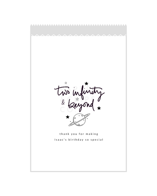 Two Infinity and Beyond - White Party Bags