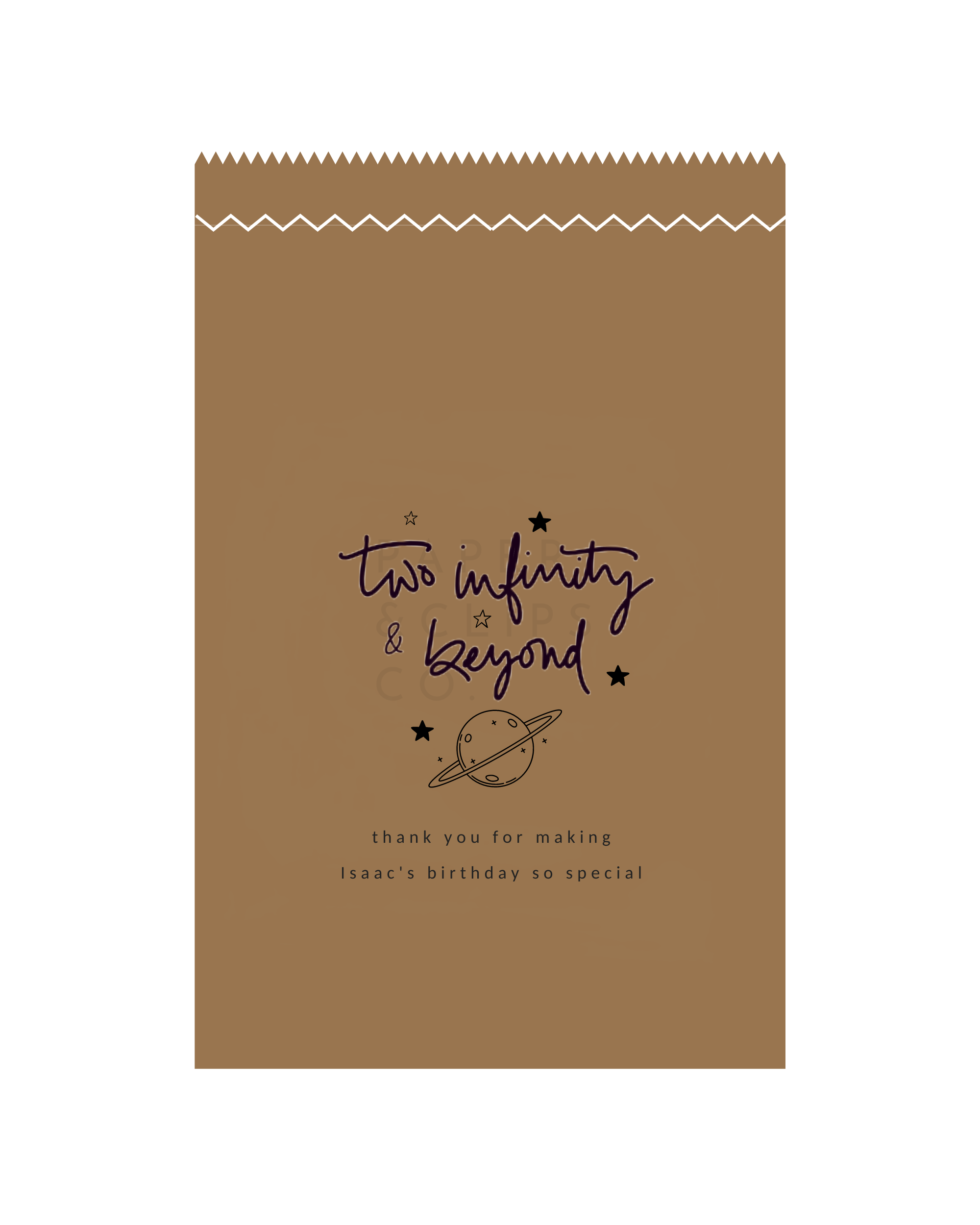 Two Infinity and Beyond - Brown Party Bags