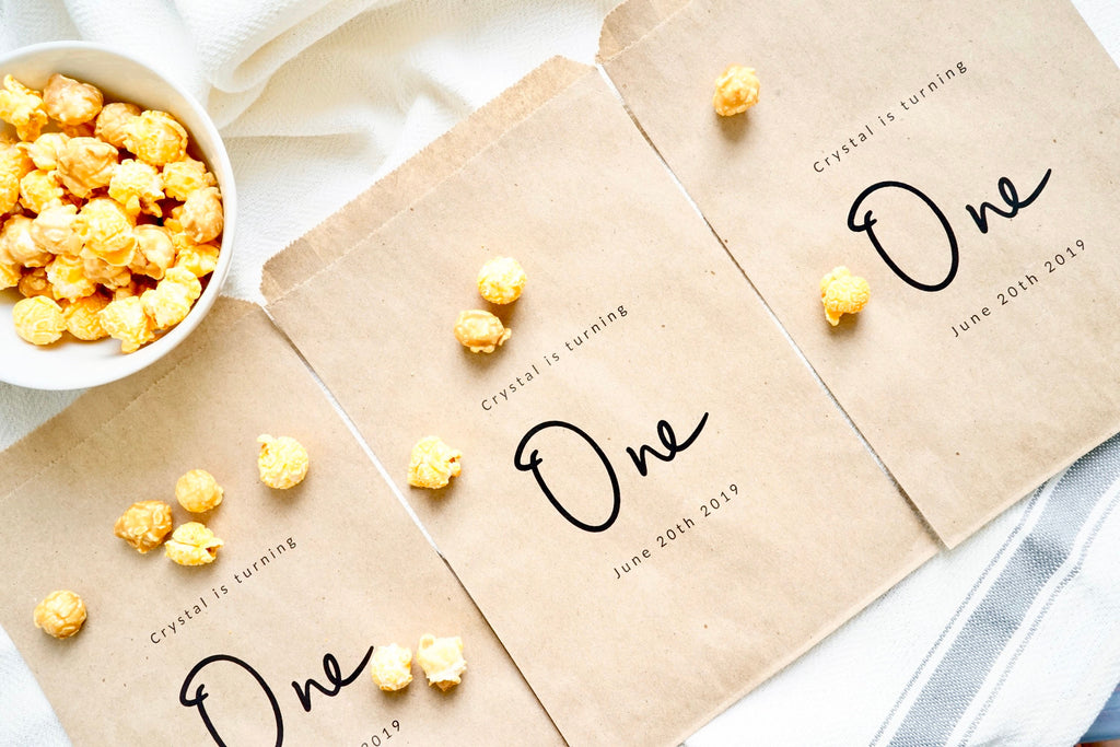 First Birthday - Brown Party Bags