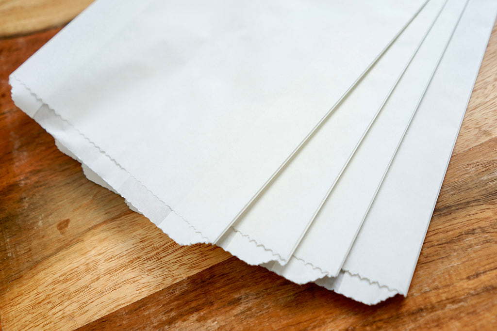 Jumbo Food Safe Grease Resistant White Paper Bags