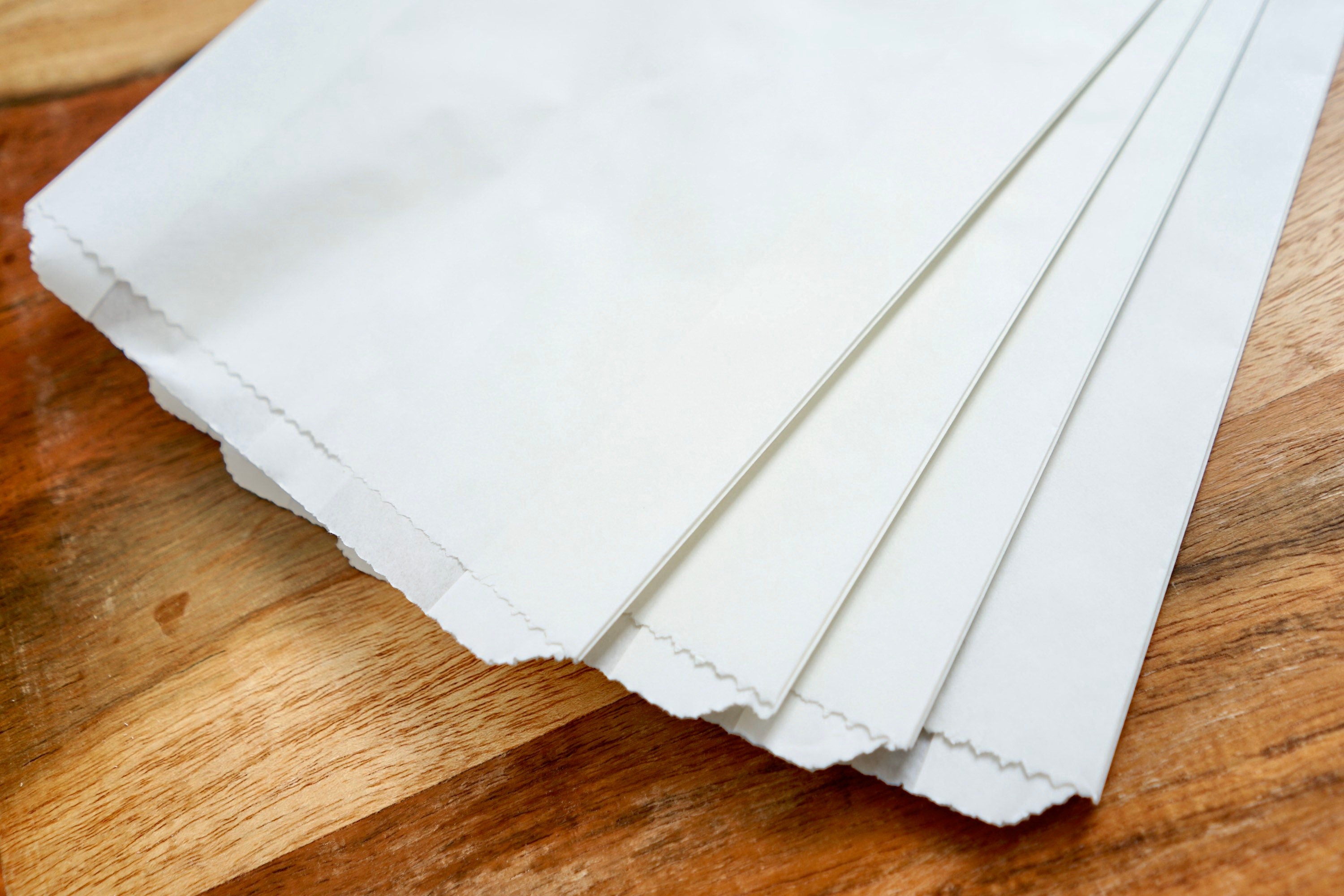 Jumbo Food Safe Grease Resistant White Paper Bags