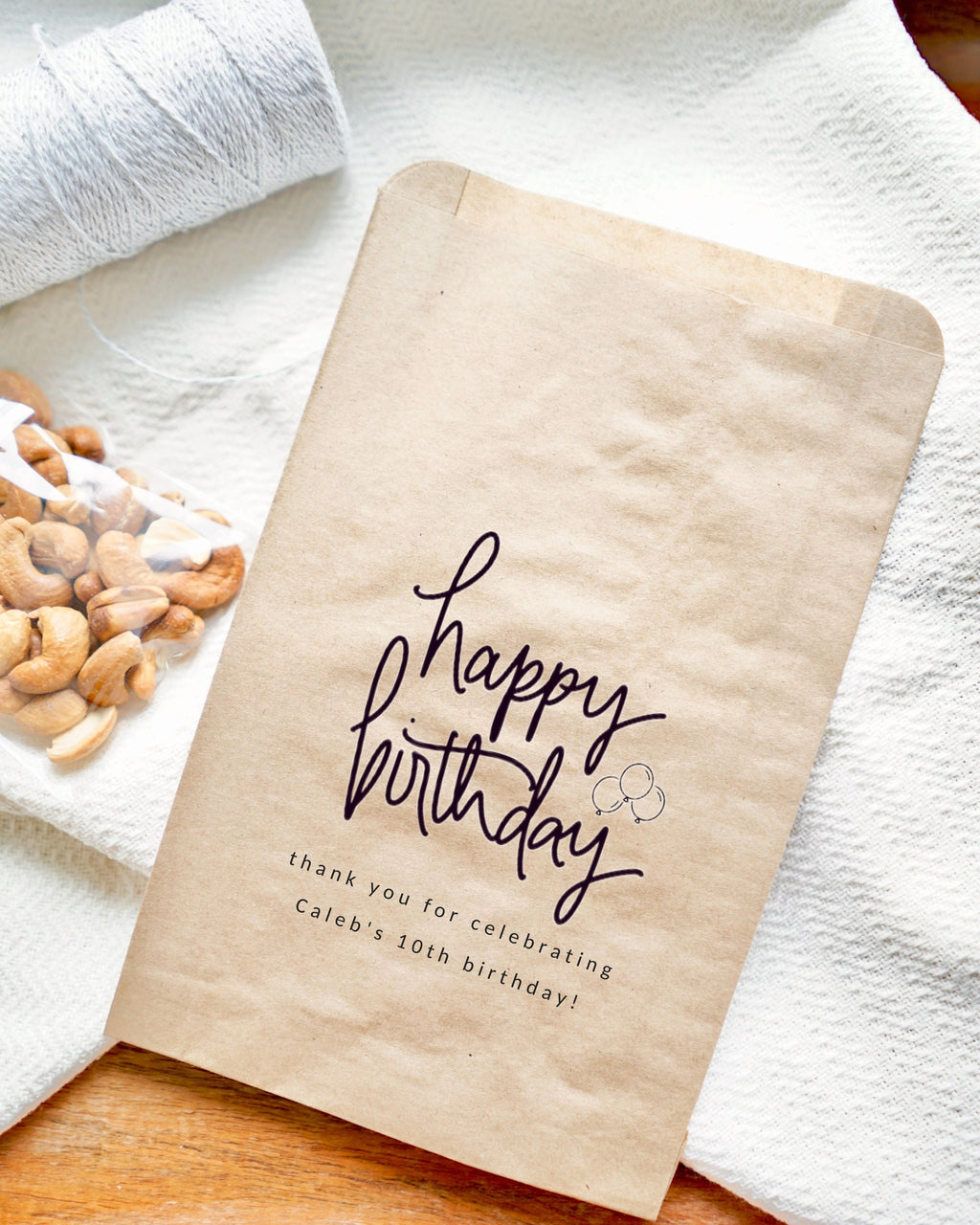 Happy Birthday - Brown Party Bags